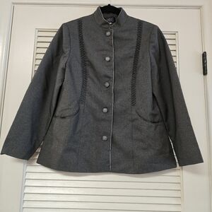 Weave - Unique Design Grey Button Blazer Jacket With Pockets